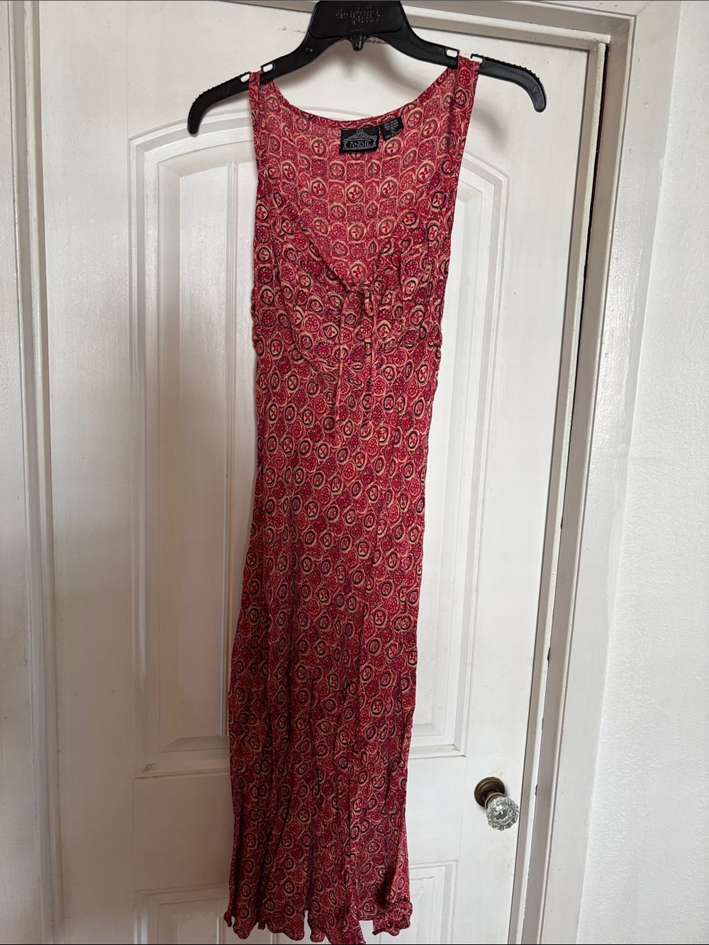 Monteau Red Paisley Maxi Dress